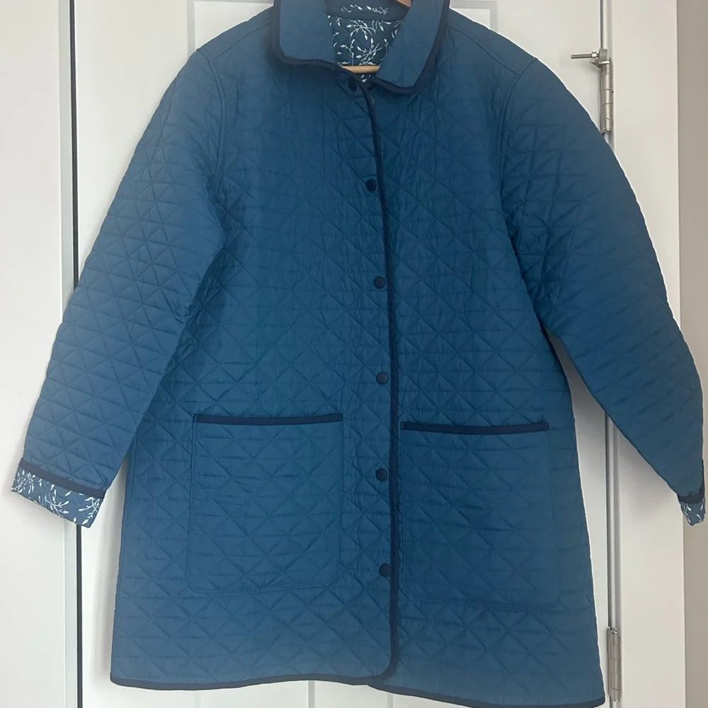 Lands End Women Reversable Insulated Barn Coat size XL - Picture 9 of 9